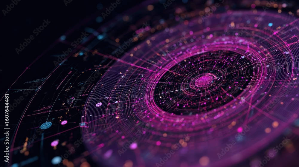 Poster abstract infographics visualization. big data code representation. futuristic network or business an