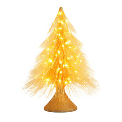 Gold tree with lights on it