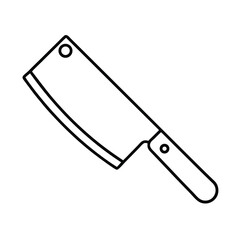 Outline a meat cleaver on a knife kitchen