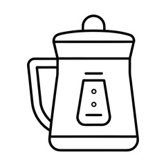 Outline icon a water purifier pitcher with a handle lid kitchen appliance