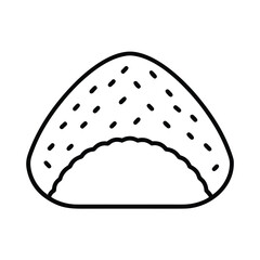 Outline onigiri rice ball with small dots on food Japanese