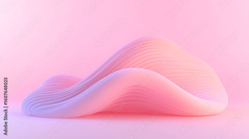 Aufkleber abstract pink wave forms a flowing shape, capturing a sense of movement and softness. it's a visuall