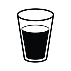 Simple icon a glass filled with dark liquid drink beverage