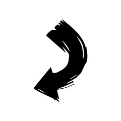 black grunge arrow brush.grunge arrow paint vector.