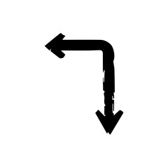 black grunge arrow brush.grunge arrow paint vector.