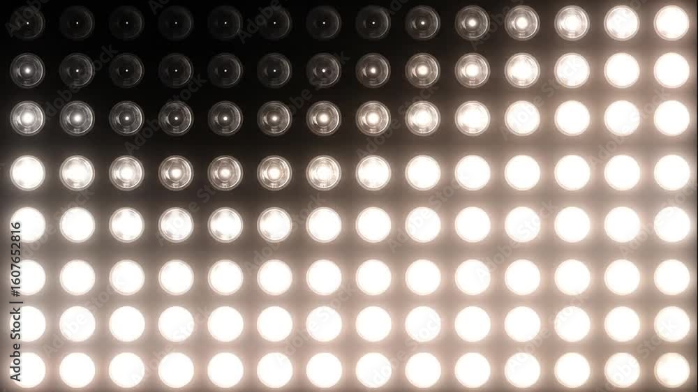 Poster bright led wall of lights in a panel array with modern illumination for stage events and entertainme