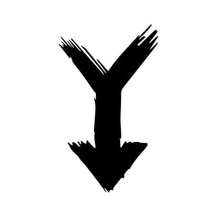 black grunge arrow brush.grunge arrow paint vector.