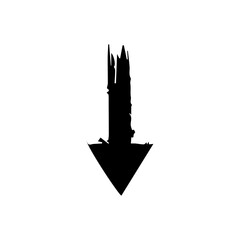 black grunge arrow brush.grunge arrow paint vector.