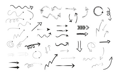 Hand Drawn Arrow Doodle Icon Set