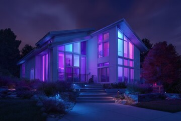 Smart AI Home with Neon Energy Panels