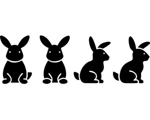 Creative Set of Rabbit Vector Illustrations | Cute Bunny Collection for Spring, Easter, and Nature Themes