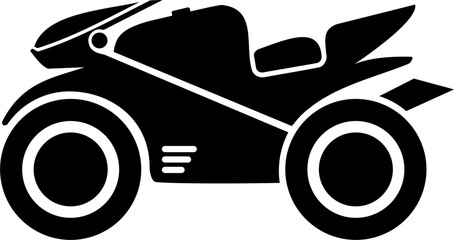 Silhouette of a sports motorbike isolated on white background