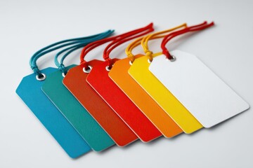 Colorful Name Tags for Marking Personal Items on a Plain Background