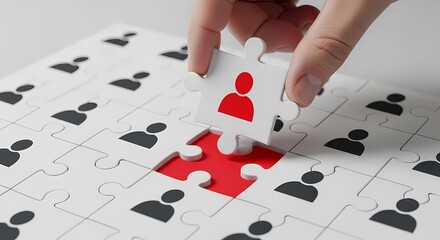 Human resources puzzle concept recruitment hiring teamwork