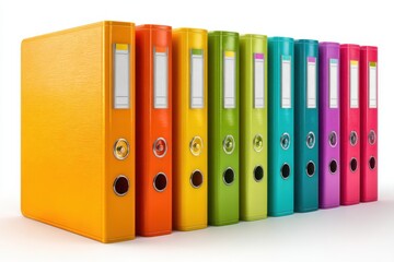 Brightly Colored Folders for Organizing Worksheets on a Neutral Background