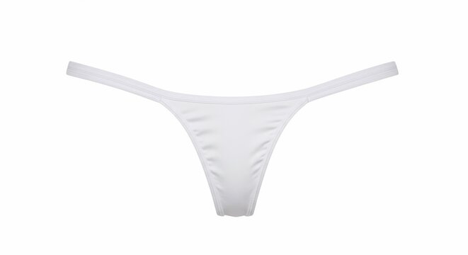 Isolated White Thong Underwear on Clean Background, Minimalist Lingerie Fashion