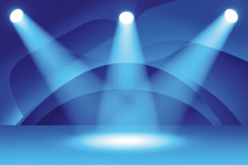 3 Stage lighting with blue beams