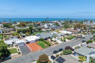 Aerial view of Carlsbad, Oceanside villas, holiday rentals in South California, San Diego, USA