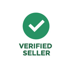 Vector illustration of verified seller badge flat style on white background, trust symbol