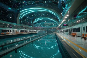Magnetic Levitation Transit Hub in Smart City