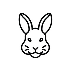 Outline bunny rabbit head icon on animal