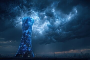 Smart Weather Control Tower in Futuristic City
