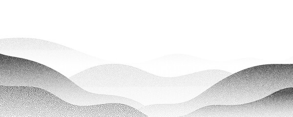 Halftone stipple mountain with brutalist retro photocopy noise, grunge punk Y2K collage style, vintage vector illustration with mound.Pointillism textured illustration. © gala
