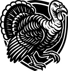 Bold Vector Logo of a Wild Turkey for Hunting and Outdoor Brands