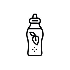 Outline icon a bottle with a leaf dots plant