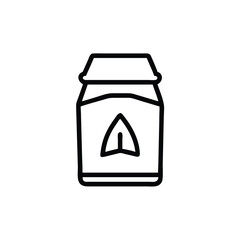 Outline icon a compostable product container with leaf symbol vector