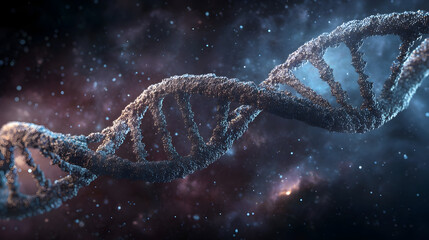 dna helix on black background