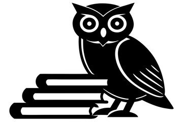 Obraz premium Scholarly Owl on Books: A Symbol of Wisdom and Education