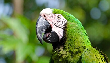 Fototapeta premium Close-up of a vibrant green parrot (1)