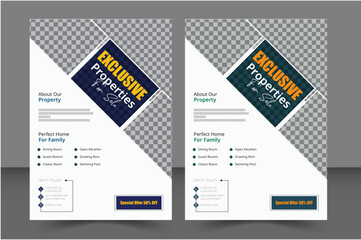 Modern real estate flyer design, bundle, property sale flyer design, flyer design for rent.
