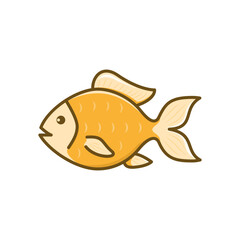 Fish icon in flat design. Vector isolated illustration