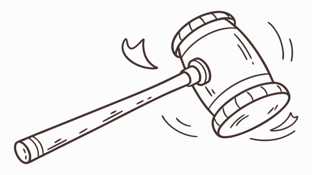Gavel in Motion - Justice and Auction Cartoon Illustration