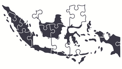 Obraz premium Indonesia Puzzle Map: Unity in Diversity