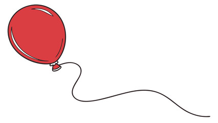 Obraz premium Red Balloon Illustration - Simple Joyful Graphic Element