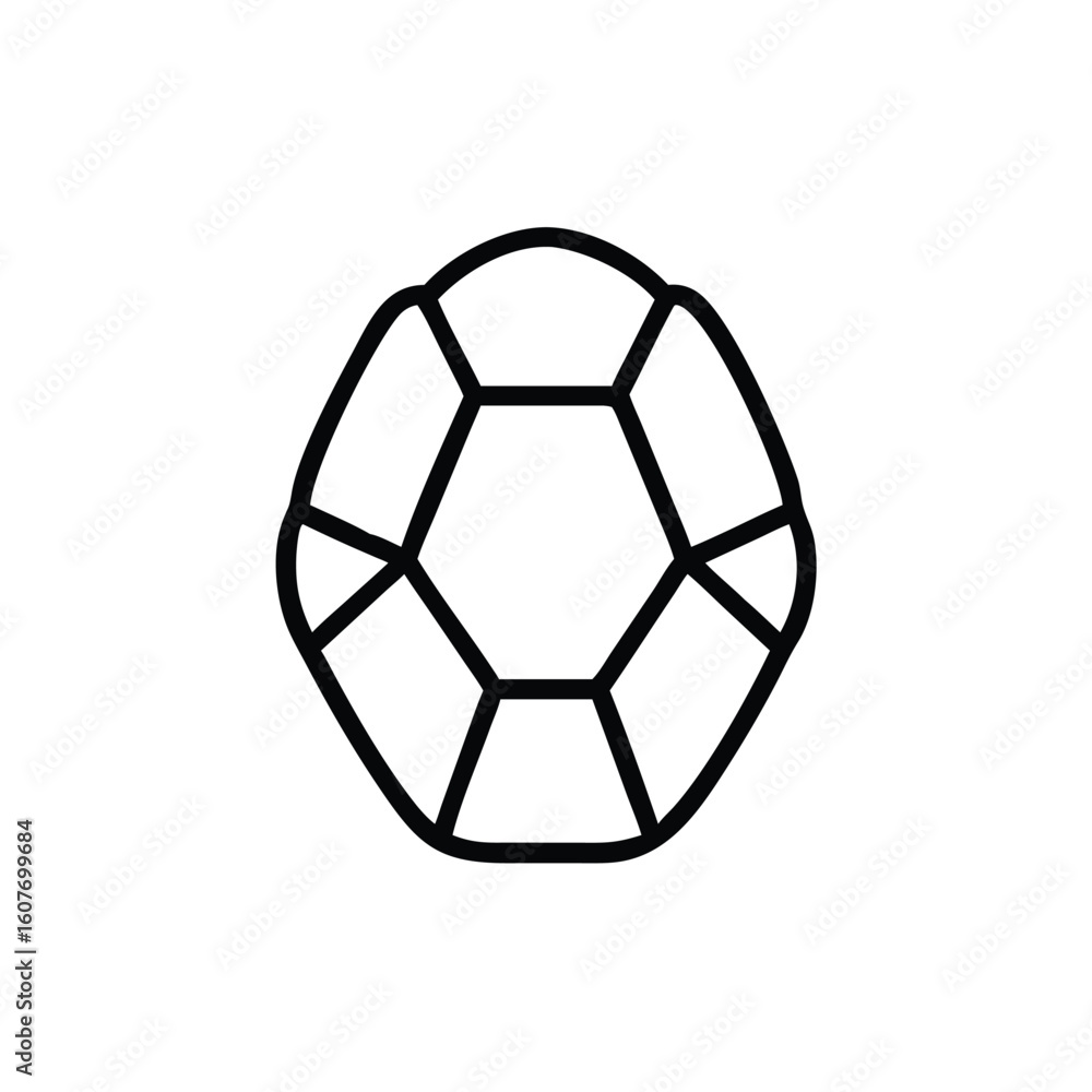 Aufkleber outline a turtle shell with geometric segments on animal reptile