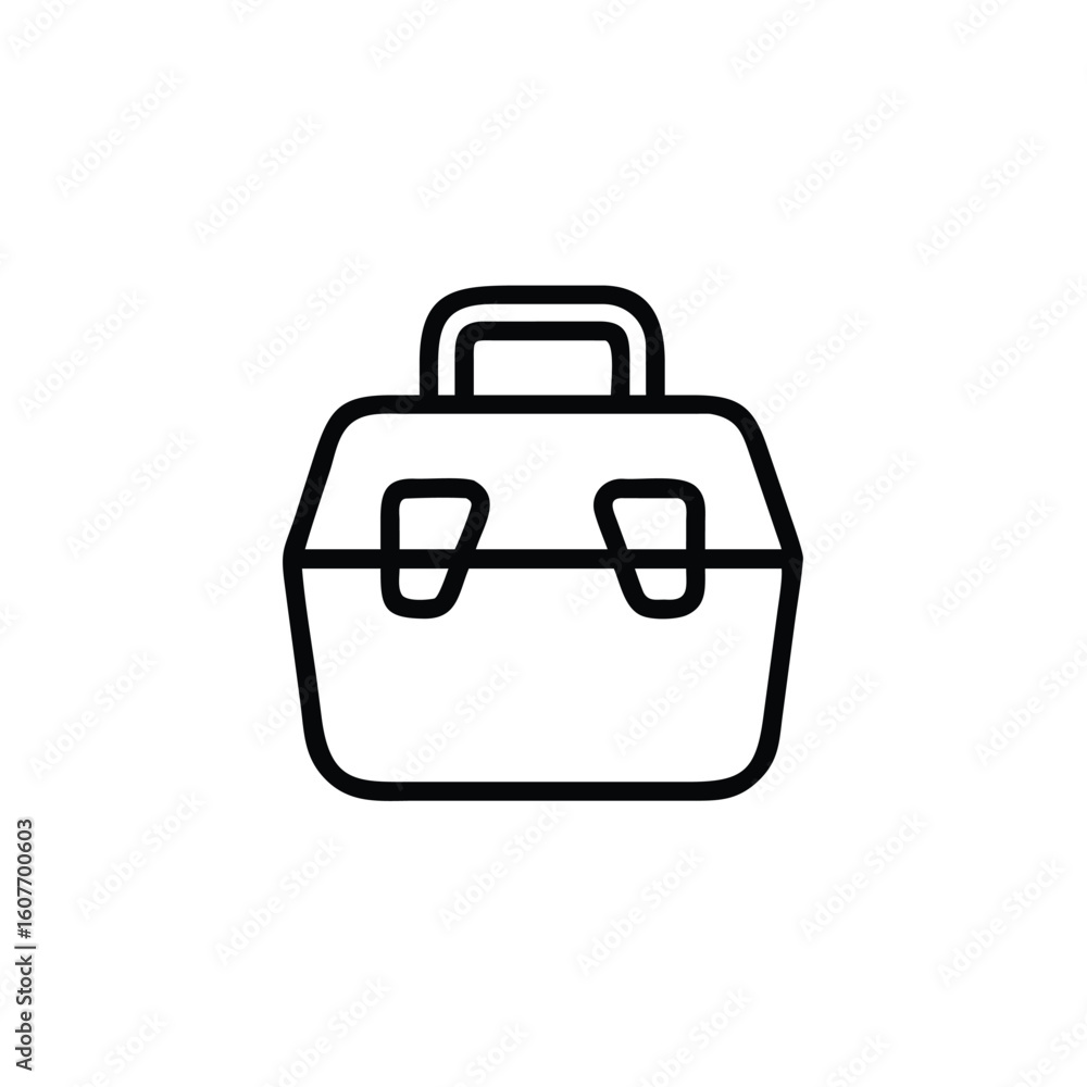 Poster outline icon a pet carrier with a handle simple