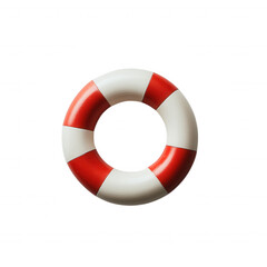 Red white ring against black isolated on a transparent background life safety
