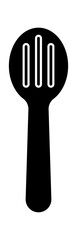 Stylized graphic of a black fork with minimalist design elements.