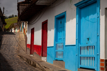 Beautiful streets of the colonial town of Concepcion in Antioquia, Colombia.