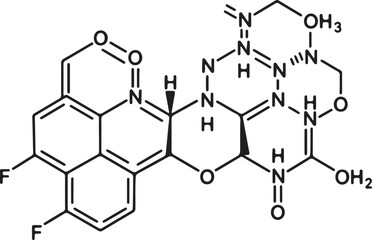 Complex Chemical Structure with Fluorine and Nitrogen Heterocycles A Detailed Scientific Diagram of a Novel Compound