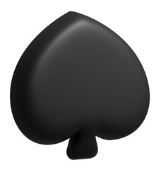 3d Realistic Spade icon illustration. Spade Symbol for casino, apps and websites or game design. Casino icon. 3d illustration.