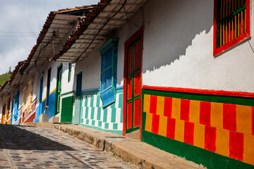 Beautiful streets of the colonial town of Concepcion in Antioquia, Colombia.