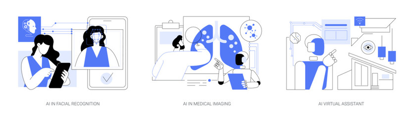 AI in Smart Technology abstract concept vector illustrations.