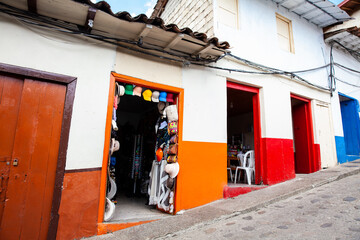 Beautiful streets of the colonial town of Concepcion in Antioquia, Colombia.