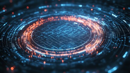 Colorful abstract digital swirl pattern with glowing lights in a dark background creating a futuristic vibe