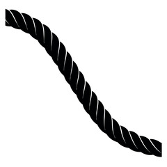 Art of a thick black twisted rope isolated on a white background
